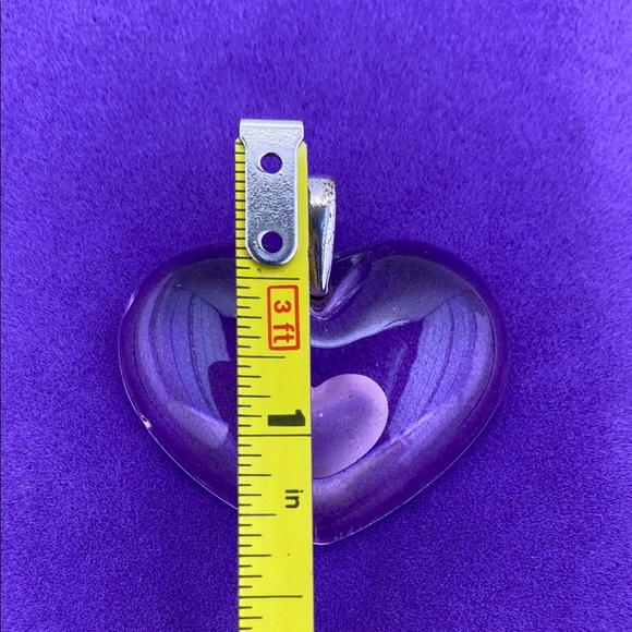 💛 Lalique Purple Heart Pendant - Picture 2 of 5